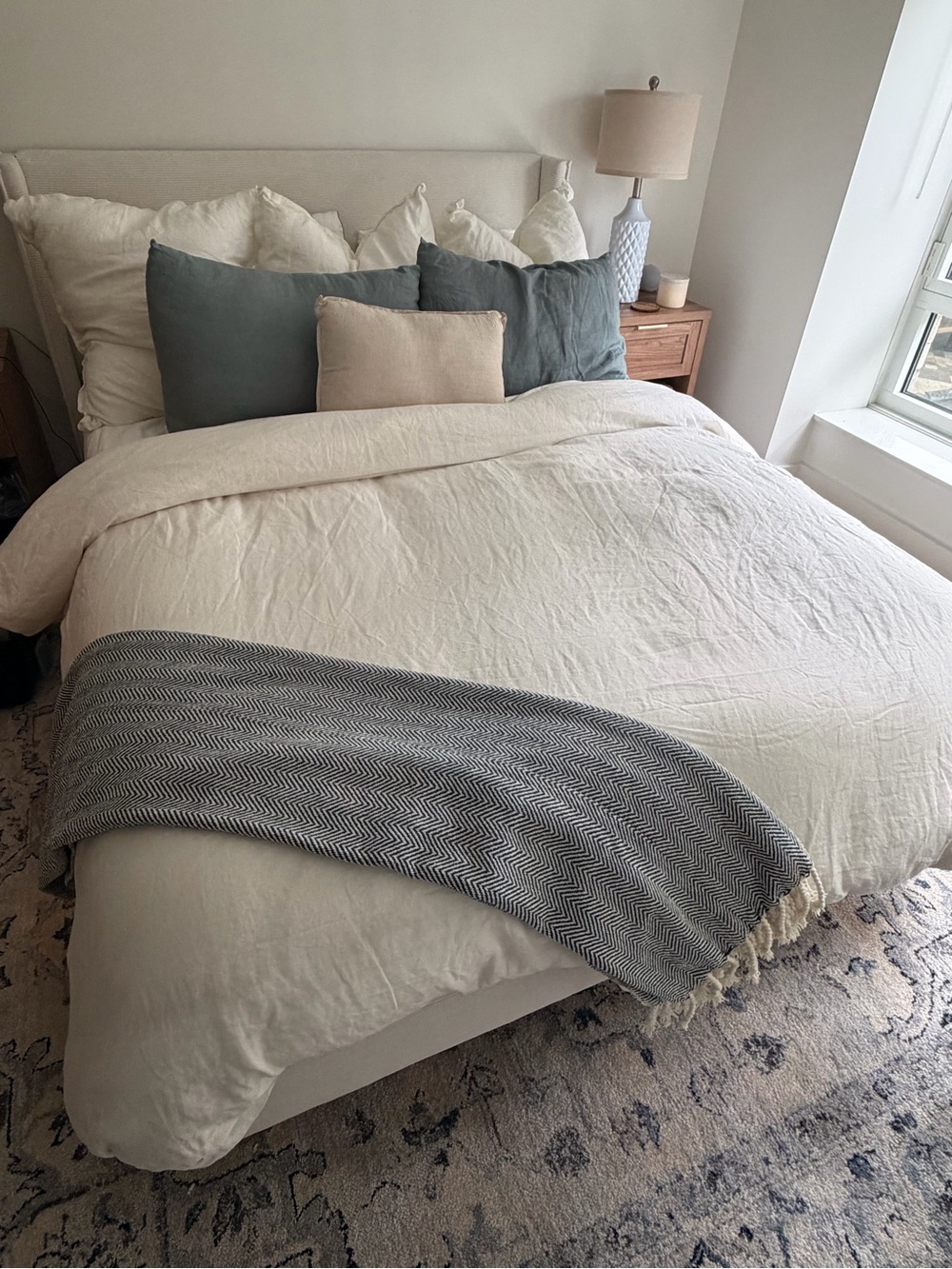 Quince Natural/Cream Linen Duvet Cover